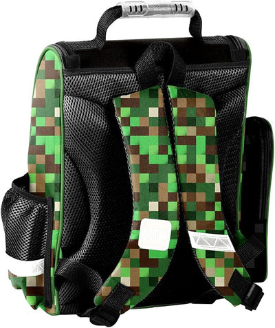 Minecraft Games Play Pixel 7 Teile Set Tornister Ranzen Schulranzen Tasche Federmappe mit Sticker-vo