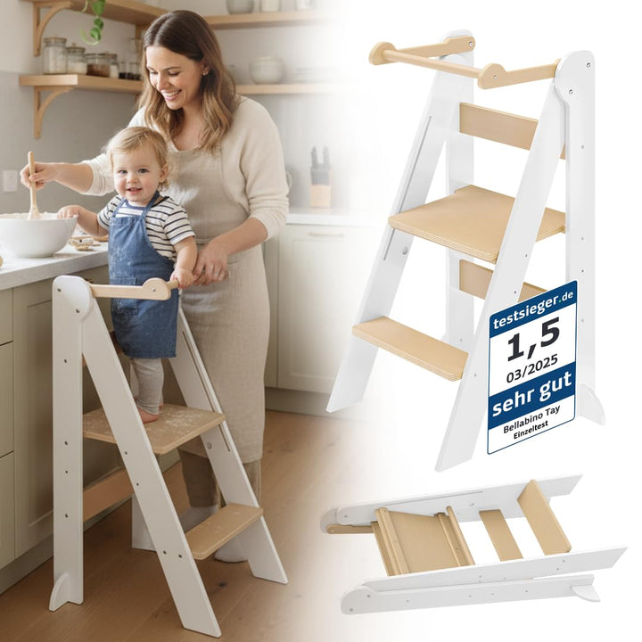 Bellabino Tay Lernturm ab 1 Jahr – Learning Tower 2-Fach höhenverstellbar &amp; klappbar – Lernstuhl in