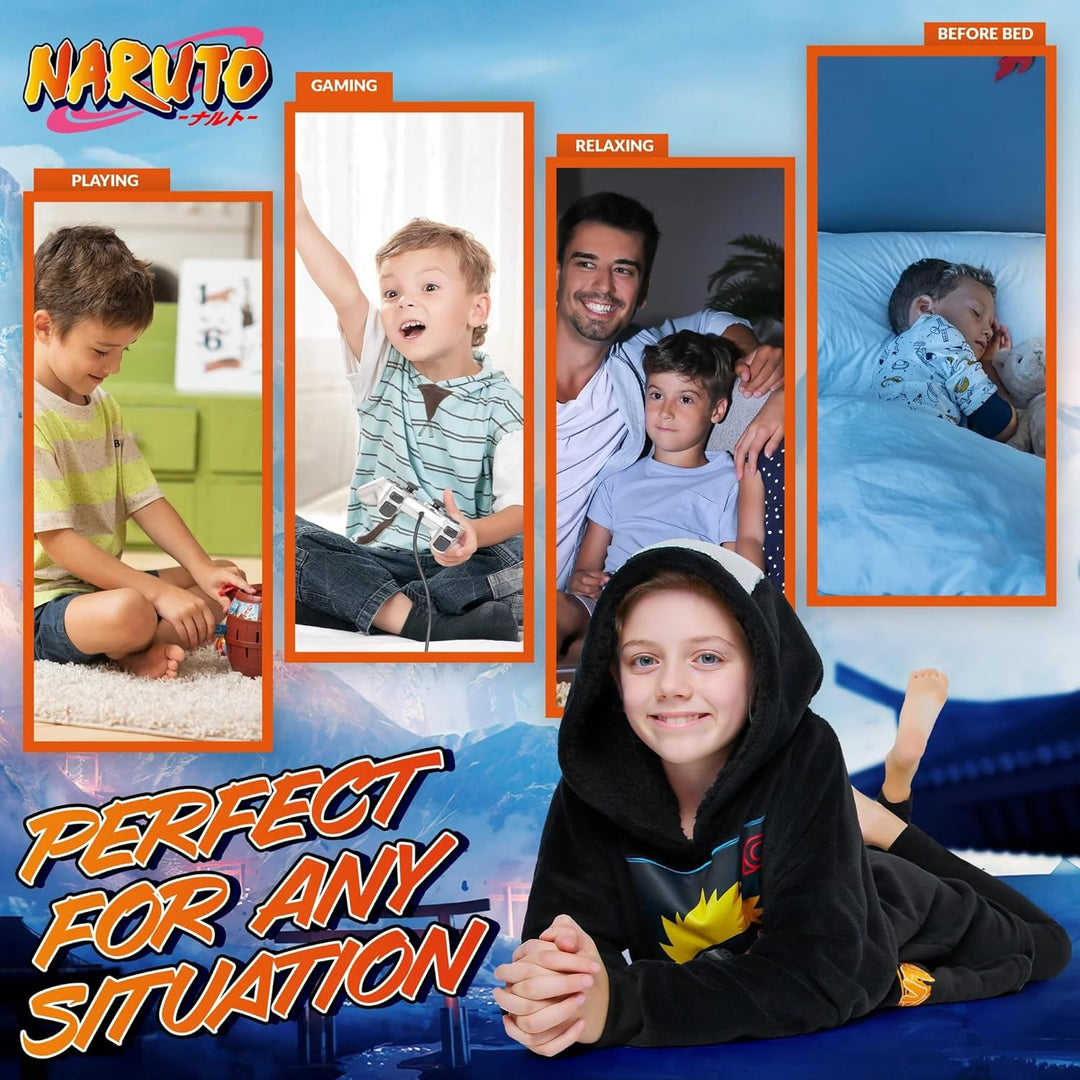Naruto Übergrosse Decke Hoodie Kinder Anime Kapuzenpullover Jungen und Mädchen Teenager