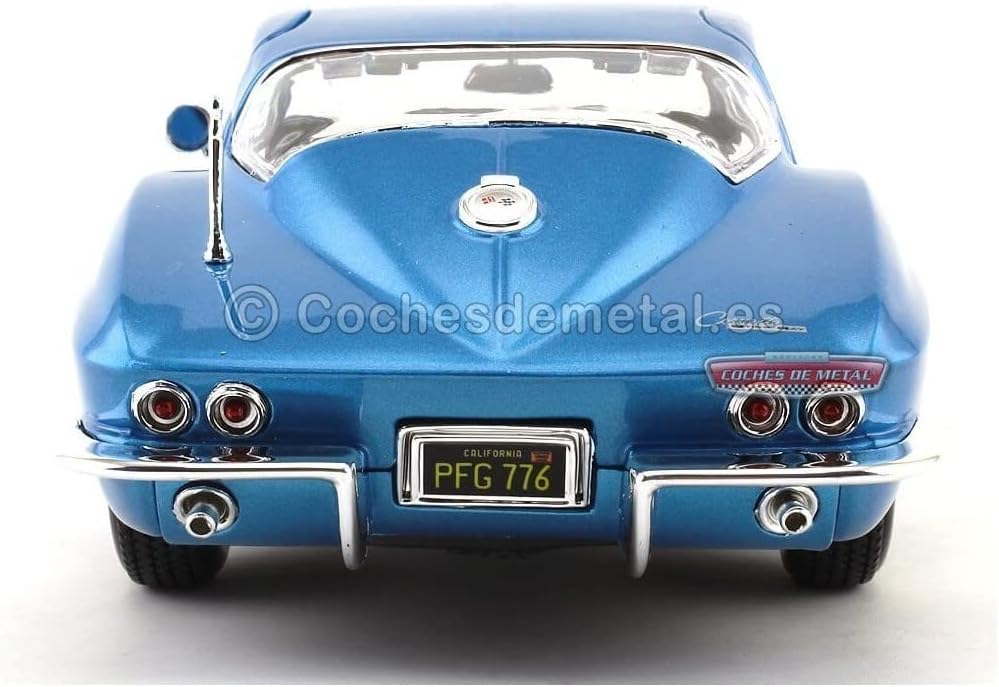 Maisto Chevrolet Corvette 1965, Modellauto mit Federung, Massstab 1:18, Türen und Motorhaube bewegli