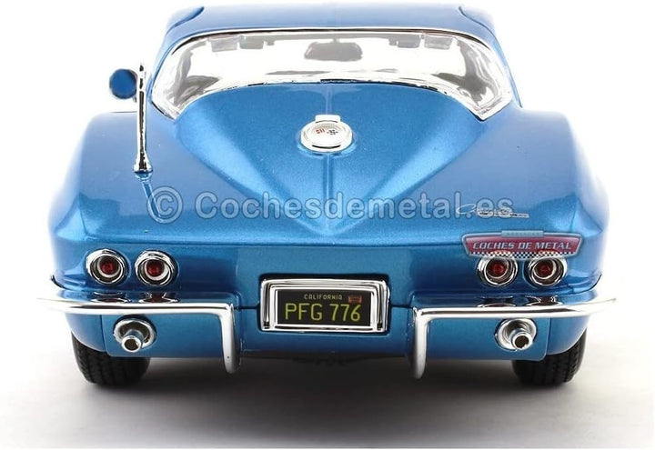 Maisto Chevrolet Corvette 1965, Modellauto mit Federung, Massstab 1:18, Türen und Motorhaube bewegli