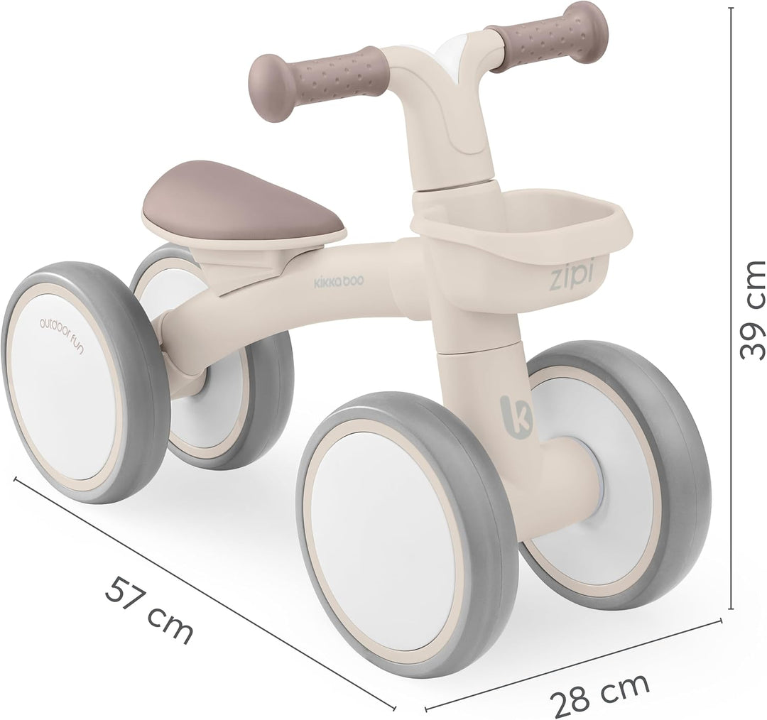 KikkaBoo ZIPI Fahrrad Ohne Pedale, Laufrad mit Korb, Einstellbar, Kinderspielzeug, Baby-Geschenk Bei