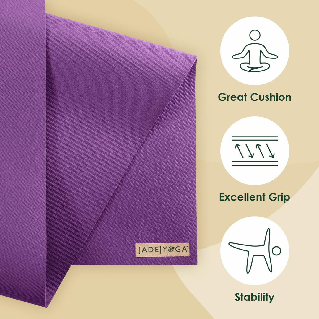 JADE YOGA - Harmony Yoga Mat - Yoga Mat Designed to Provide A Secure Grip to Help Hold Your Pose vio