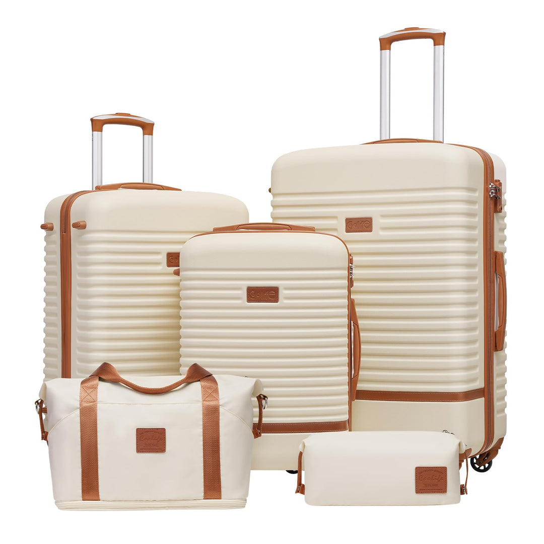 COOLIFE Koffer Trolley Koffer Reisekoffer von ABS Hartschalen Trolley 4 Rollen TSA-Schloss Der Koffe