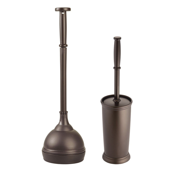 mDesign 2er-Set hochwertige Toilettenbürste und Saugglocke – WC Garnitur, bestehend aus WC-Bürste un