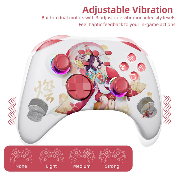 Mytrix Mädchen-Muster Switch Controller mit RGB Lichteffekt, Wireless Pro Controller für Nintendo Sw