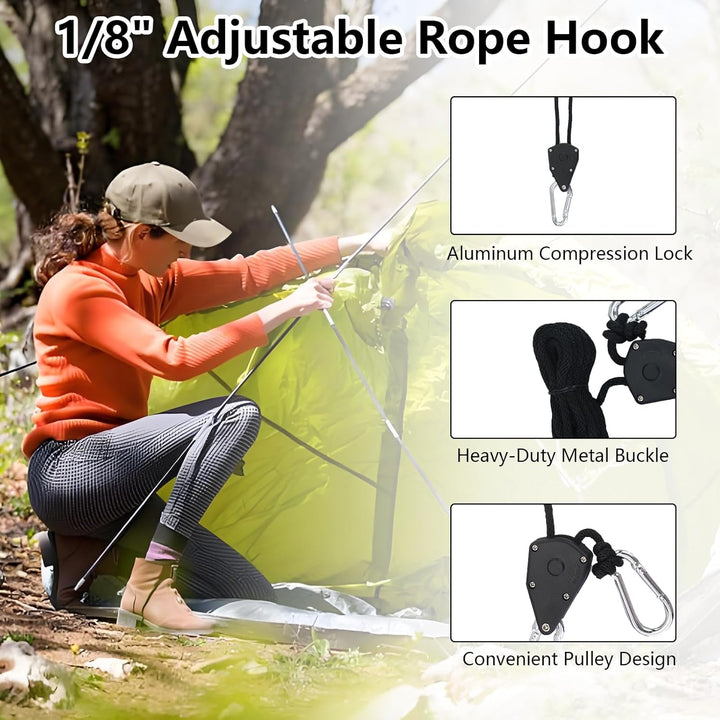 11 Stück Ratchet Hanger,Duty Heavy Rope Seilratsche mit Haken,Einstellbare Seil Seilhaken Ratsche Se