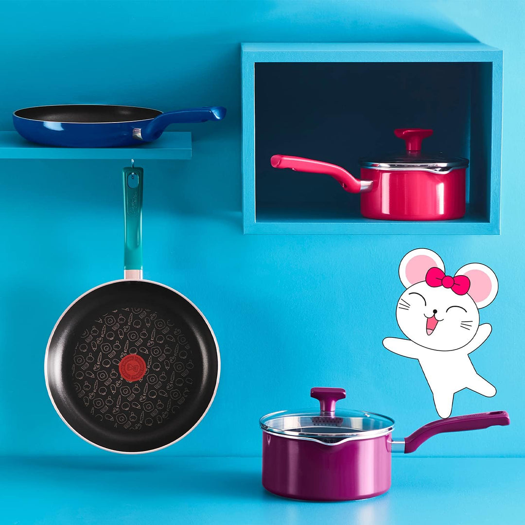 Tefal G80406 Chefclub Bratpfanne 28 cm | Titanium Antihaftversiegelung | Thermo-Signal Temperaturanz