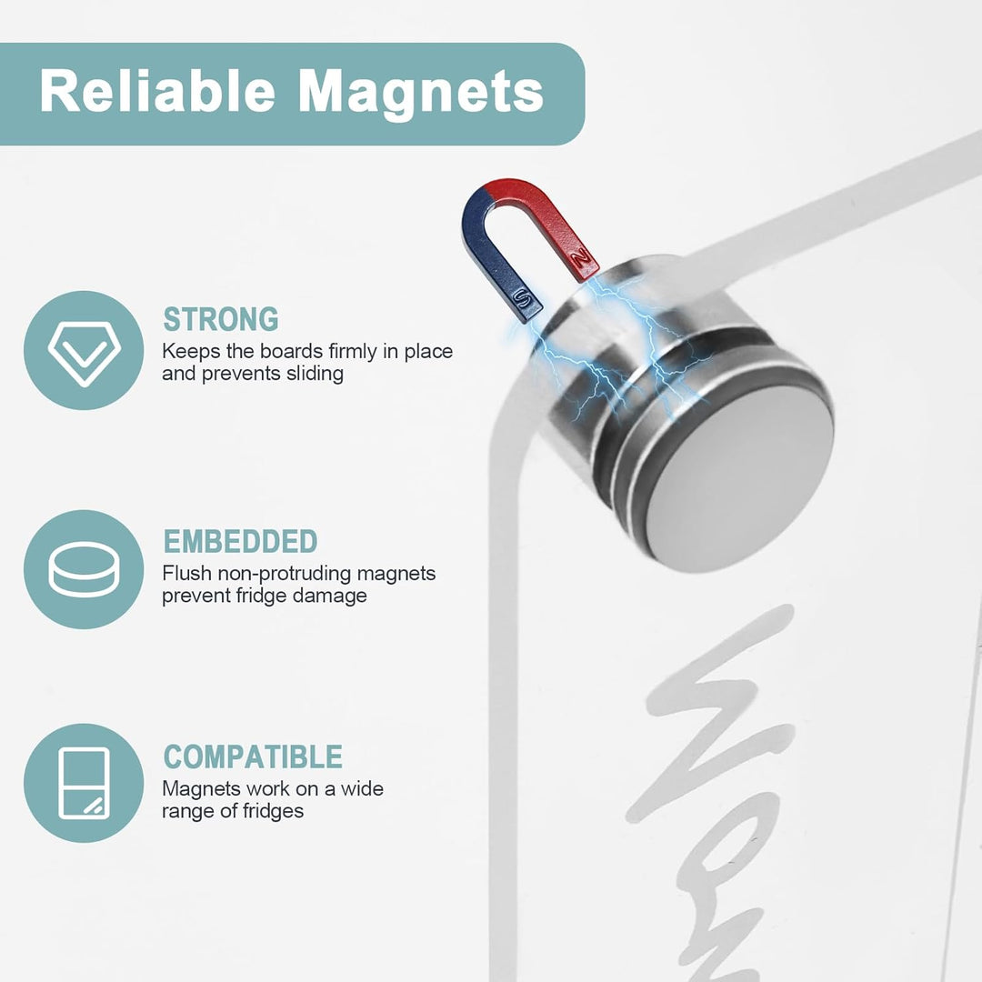 Acrylic Wochenplaner Magnetisch,Wochenplaner abwischbar für Kühlschrank,15.74x11.81 Zoll Wiederverwe