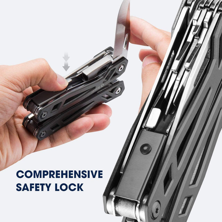 Multitool Zange Geschenke für Männer Frauen, BIBURY Titan Mehrzweck-Taschenmesser-Zangen-Kit, Edelst