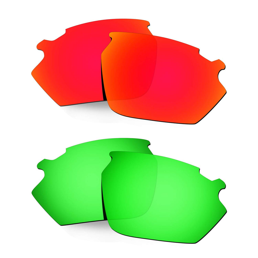 HKUCO Verstärken Ersatz-Brillengläser für Rudy Stratofly Rot/Grün Sonnenbrille