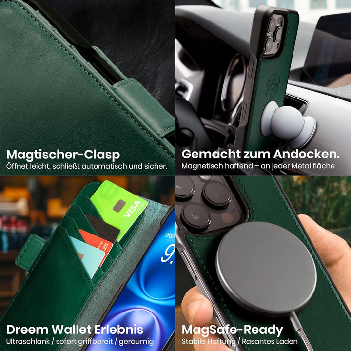 Dreem Fibonacci iPhone 15 Pro Max Brieftaschen-Etui / 2-in-1 stossfestes Etui und abnehmbares Folio