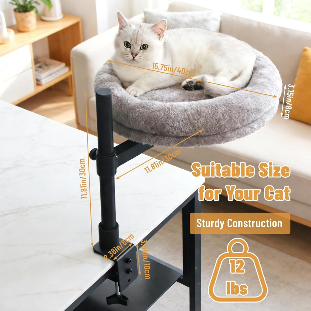 Katzenbett Schreibtisch, – 360° Drehbare Katzenhängematte Für Den Büroschreibtisch, Stabiler Metallr