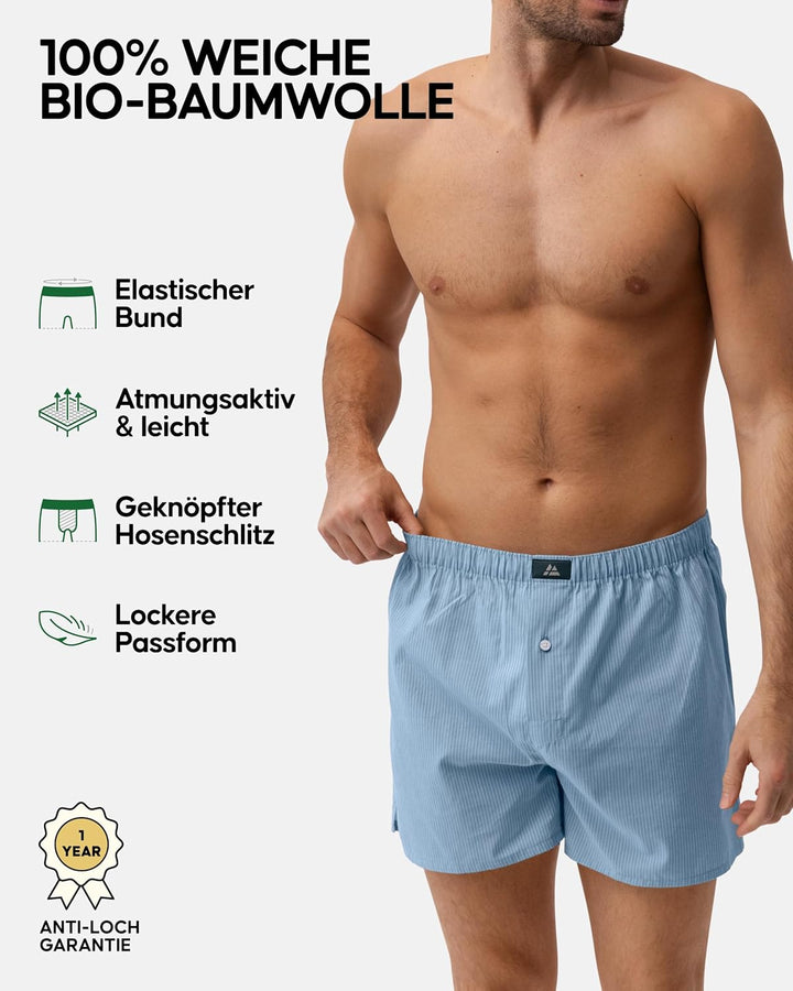 DANISH ENDURANCE American Boxershorts (4er | 6er Pack), 100% Bio-Baumwolle Herren Boxershorts, Weich