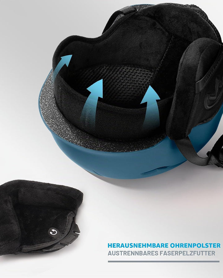 OutdoorMaster Skihelm-Set, Snowboard-Helm mit Brille für Erwachsene - 12 Belüftungsöffnungen - Skihe