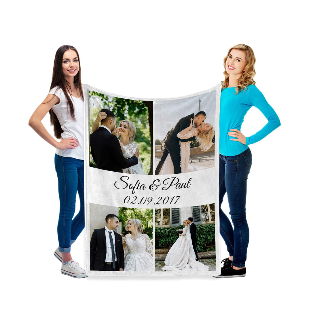 Personalisierte Fotodecke mit Eigenem Foto & Text | Minky Kuscheldecke | Weiche Fleecedecke mit Foto