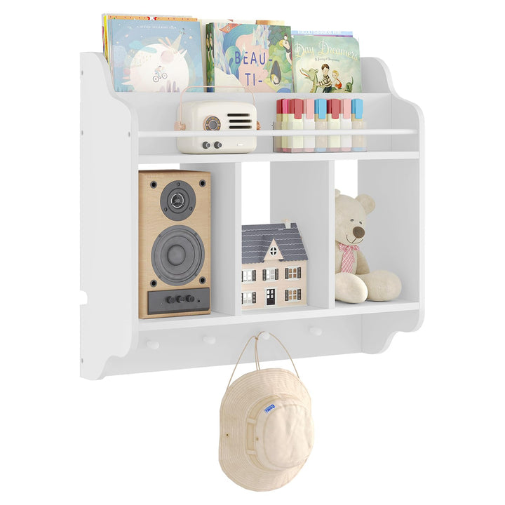 WOLTU Bücherregal Kinder, Wandregal Schweberegal Hängeregal Kinderzimmer, schwebendes Regal für Ster