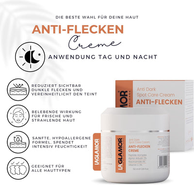 Laglamor Anti Flecken Creme, Morgen & Nacht, Pigmentflecken Entferner Gesicht für Frauen und Männer,