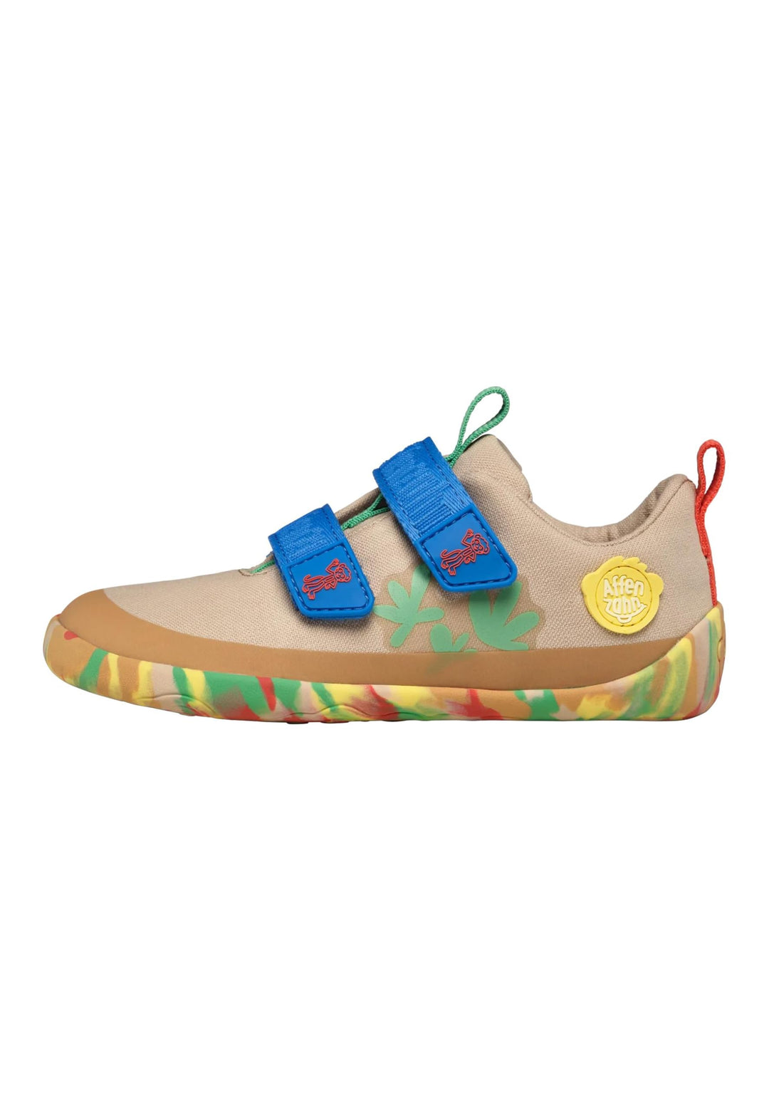 Affenzahn Halbschuh Baumwolle Lucky Klettverschluss Vegan rutschfest Flexibel für den Sommer in Grös