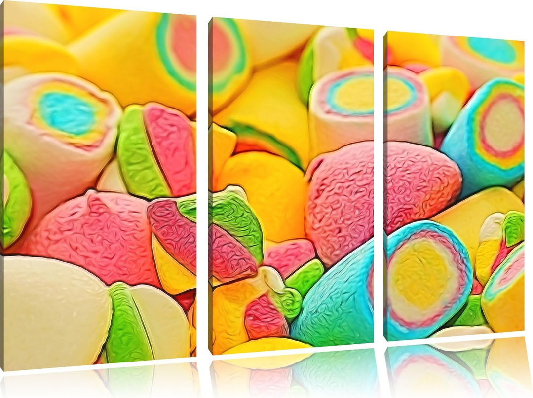 bunte Schaumsüssigkeiten NewArt 3-Teiler Leinwandbild 120x80 Bild auf Leinwand, XXL riesige Bilder f