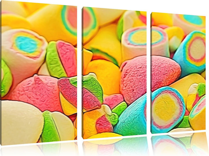 bunte Schaumsüssigkeiten NewArt 3-Teiler Leinwandbild 120x80 Bild auf Leinwand, XXL riesige Bilder f