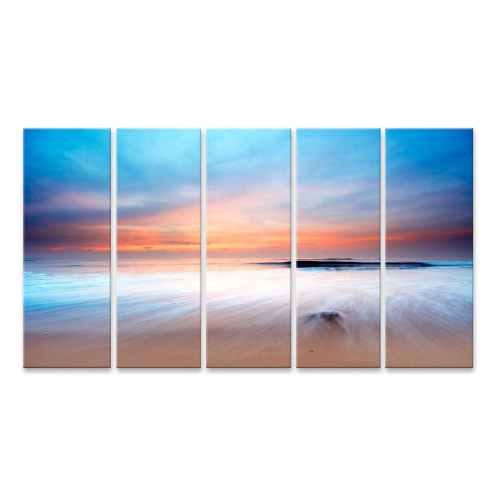 islandburner Bild auf Leinwand Sonnenuntergang Strand Meer Bilder Wandbilder Poster Leinwand 170x80c