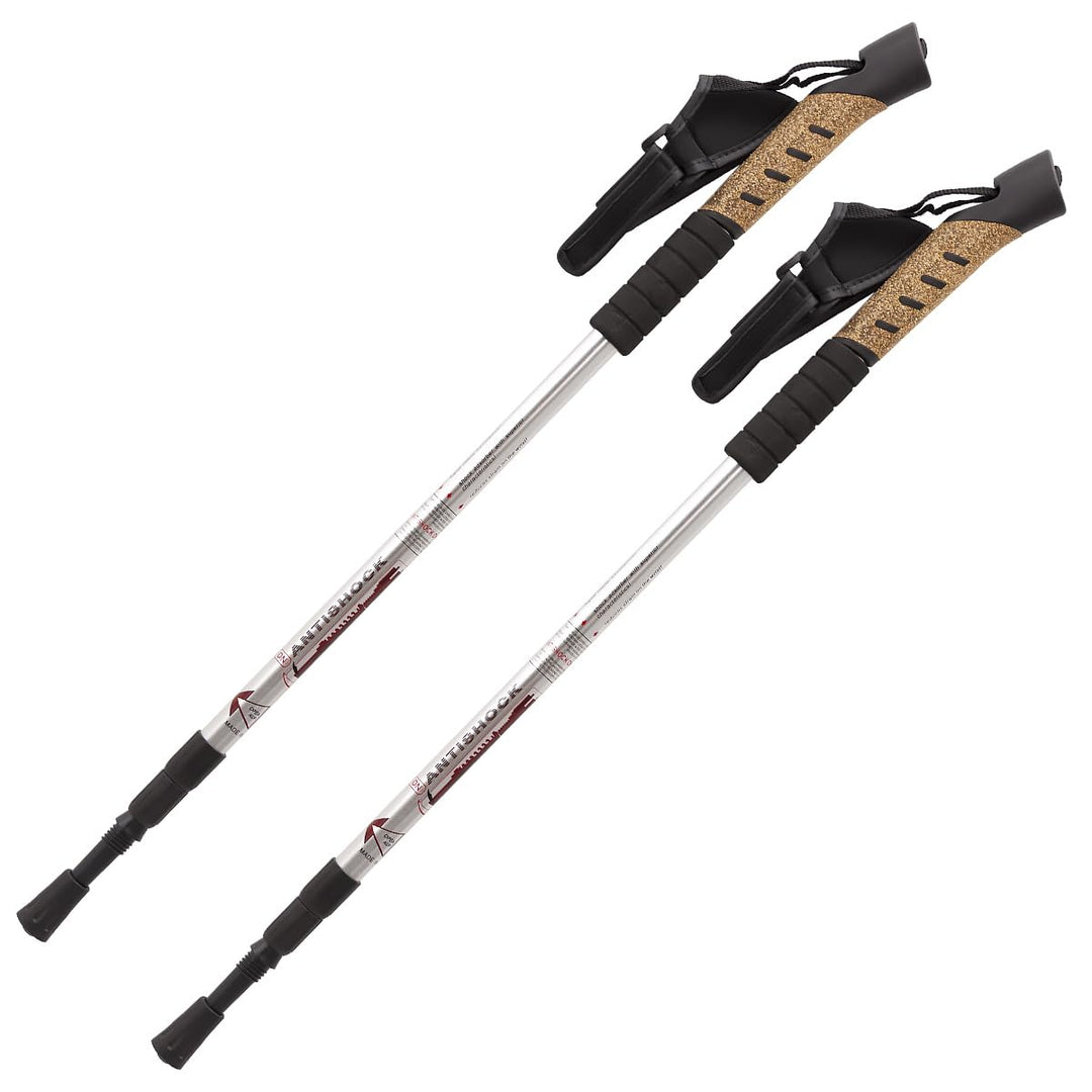 MidGard Nordic Walking Stöcke Teleskop Antischock Wanderstöcke aus Aluminiumlegierung mit Korkgriff