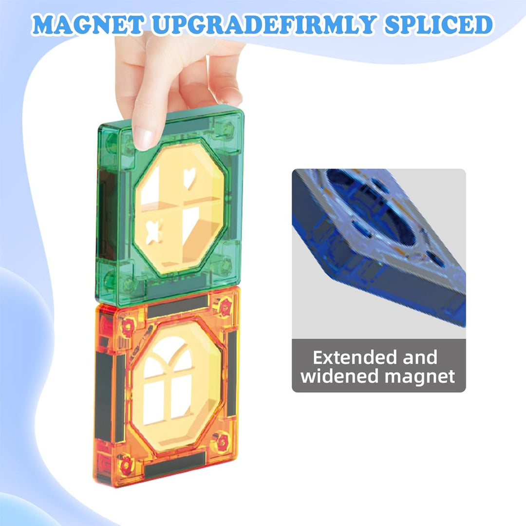 Magnetische bausteine 90 Teile Montessori Spielzeug Set Magnetic Tiles Murmelbahn Magnetspielzeug fü