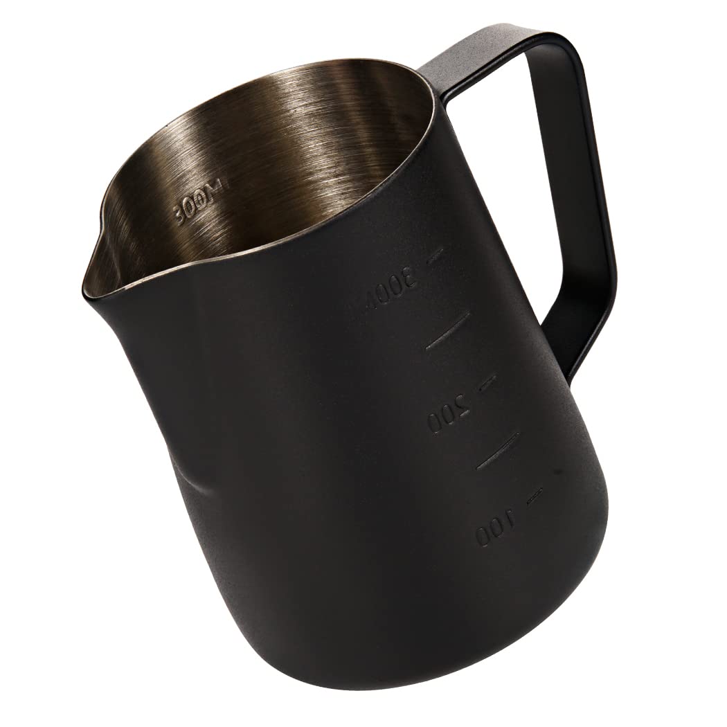 Dianoo Espresso Dampfkrug 350ml, Milchaufschäumkrug Edelstahl mit Messung, Milchaufschäumbecher, Kaf