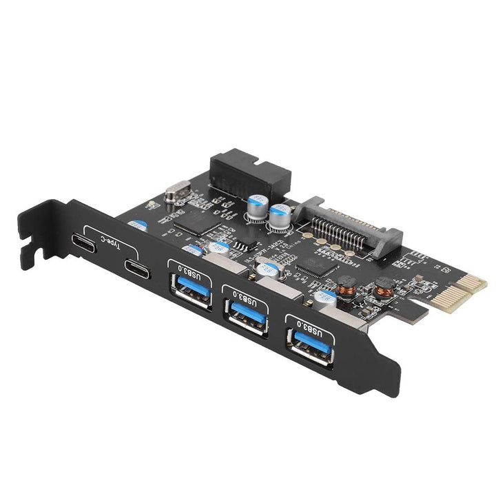 ASHATA 5-Port USB PCIe Express Controllerkarte, USB 3.0/Type-C zu PCI-E Erweiterungskarte Schnittste