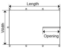 Oceansouth Segelboot Markise (Breite 3m - Länge 3.2m - Öffnung 1.2m), Breite 3m - Länge 3.2m - Öffnu
