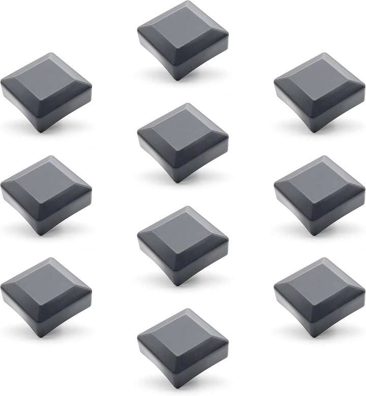 10 Stück Zaunkappen Anthrazit für Aussenmass 80x80mm, Rohrkappen aus hochwertigem Kunststoff, Pyrami