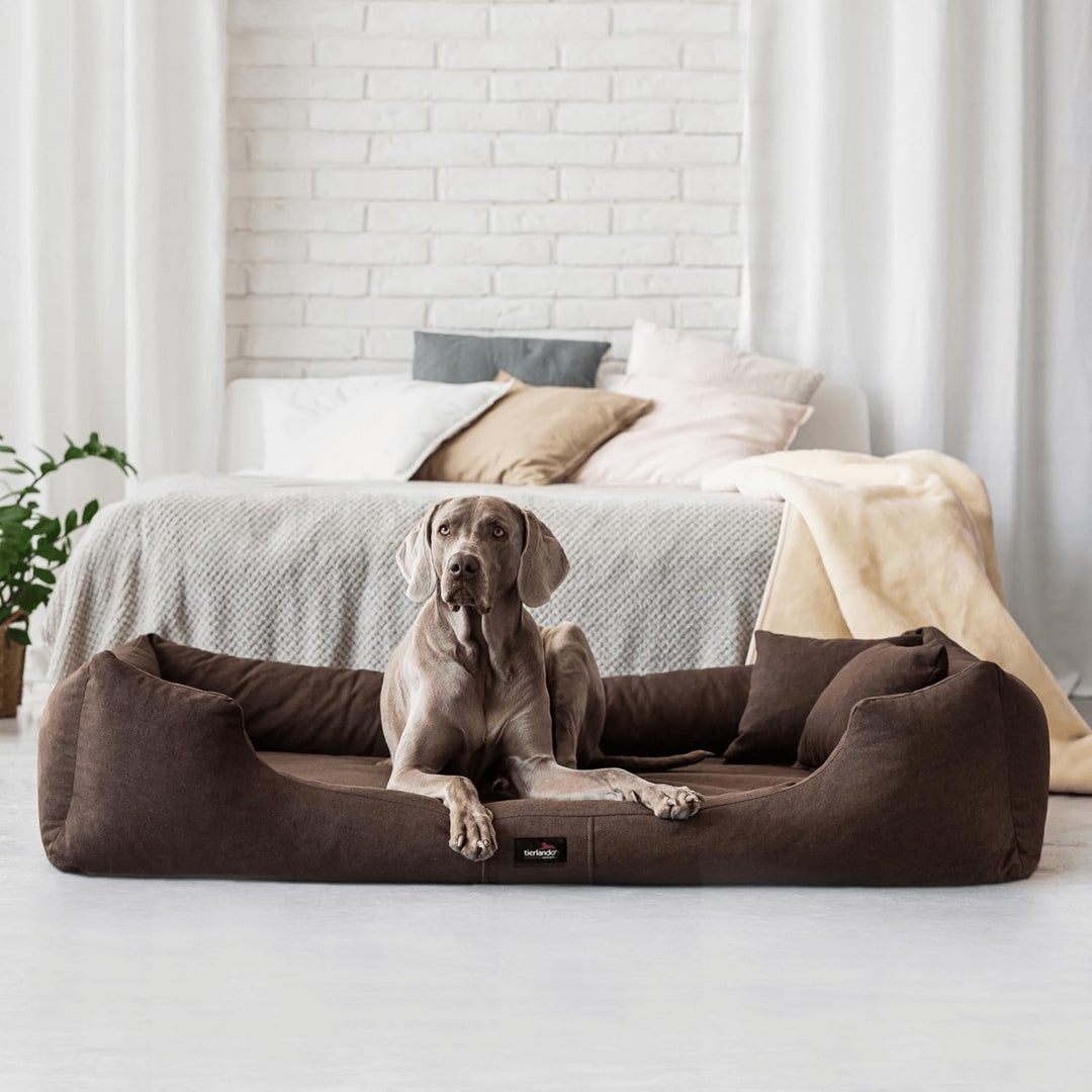 tierlando® Hundebett Moritz Soft Hundesofa aus samtweichem Velours mit Komfortschaum-Matratze, Gröss