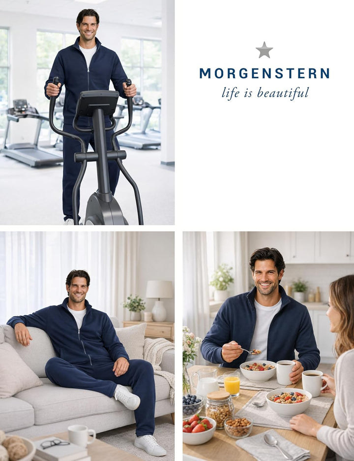 Morgenstern Herren Hausanzug - Trainingsanzug - Sportanzug - Baumwolle - Komplett M Blau, M Blau