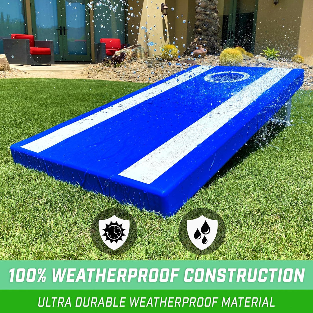 GoSports 1,2 x 0,6 m Allwetter-Cornhole Boards – Amerikanische Flagge, rot oder blau – Spielset enth