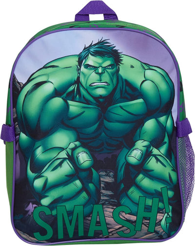 The Hulk Rucksack mit Lunchtasche für Kinder, Marvel Schultasche, 2-teilig, passendes isoliertes Lun