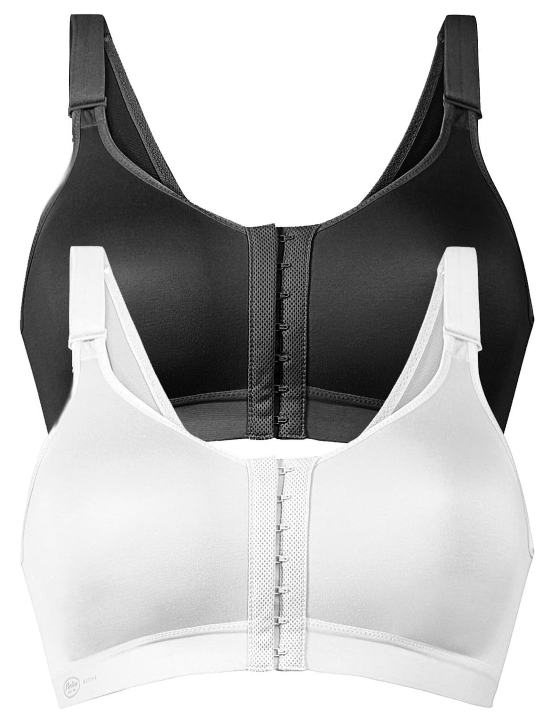 Anita 2er Pack Sport-BH Frontline Open 5523 Gr. 70-100 A-E 75D Schwarz/Weiss, 75D Schwarz/Weiss