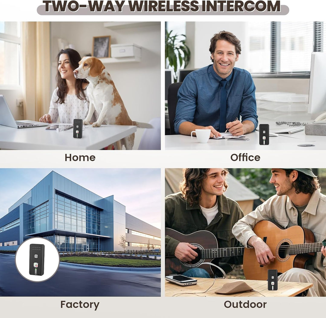 Gegensprechanlage 3er-Pack, 500M 2 Wege Gegensprechanlage Funk | Intercom System, Kabelloses Gegensp