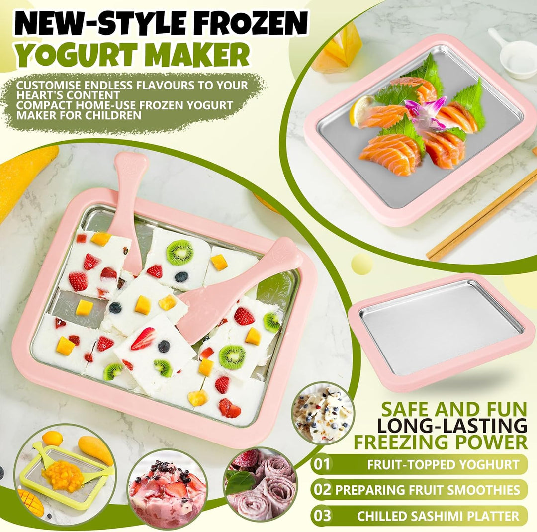 Eiscreme Roller Maker Set Mit 2 Spateln, Instant Eismaschine, Ice Cream Rolls Platte Für Erwachsene