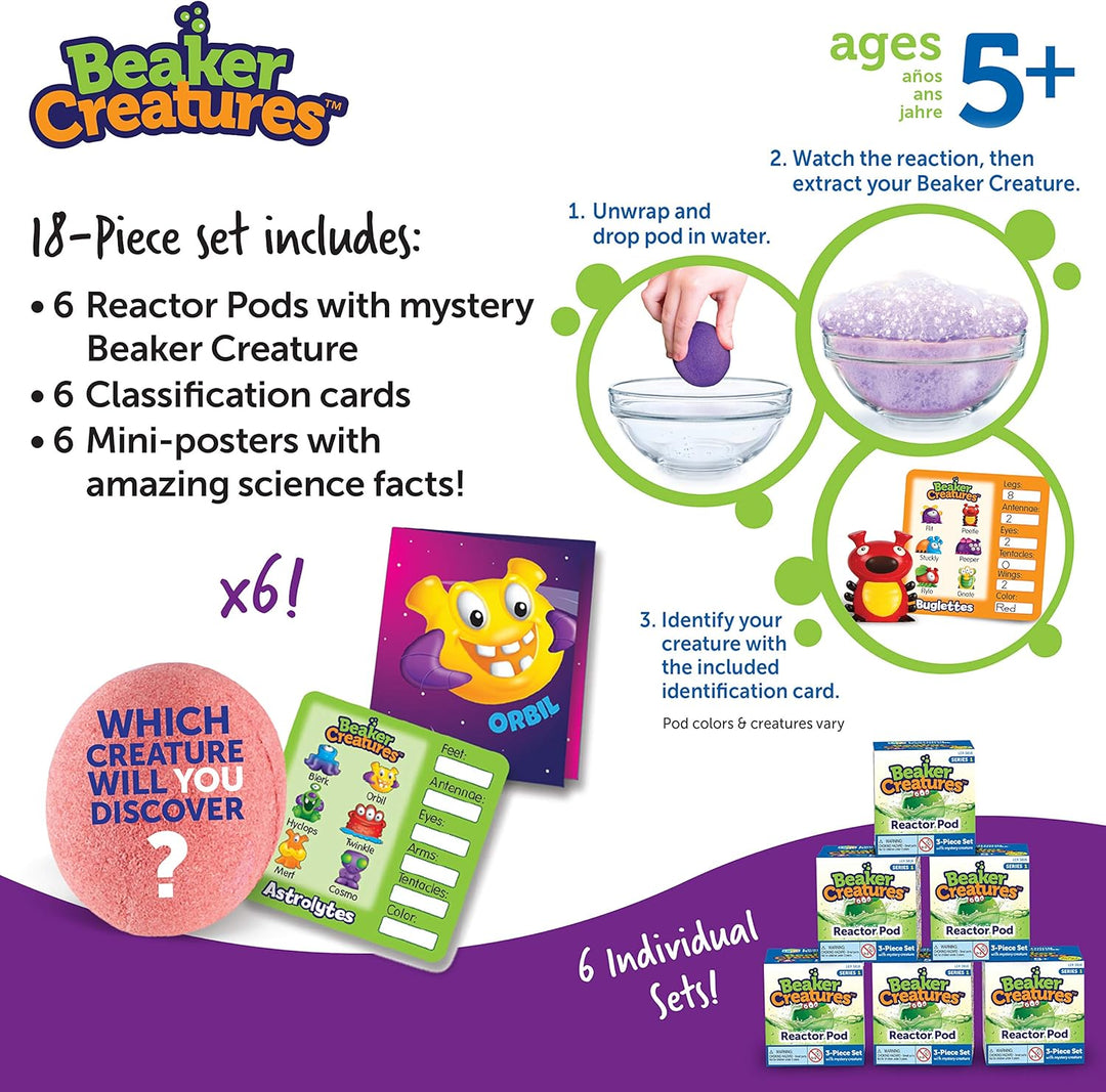 Learning Resources Beaker Creatures Reactor Pod (Set of 6)
