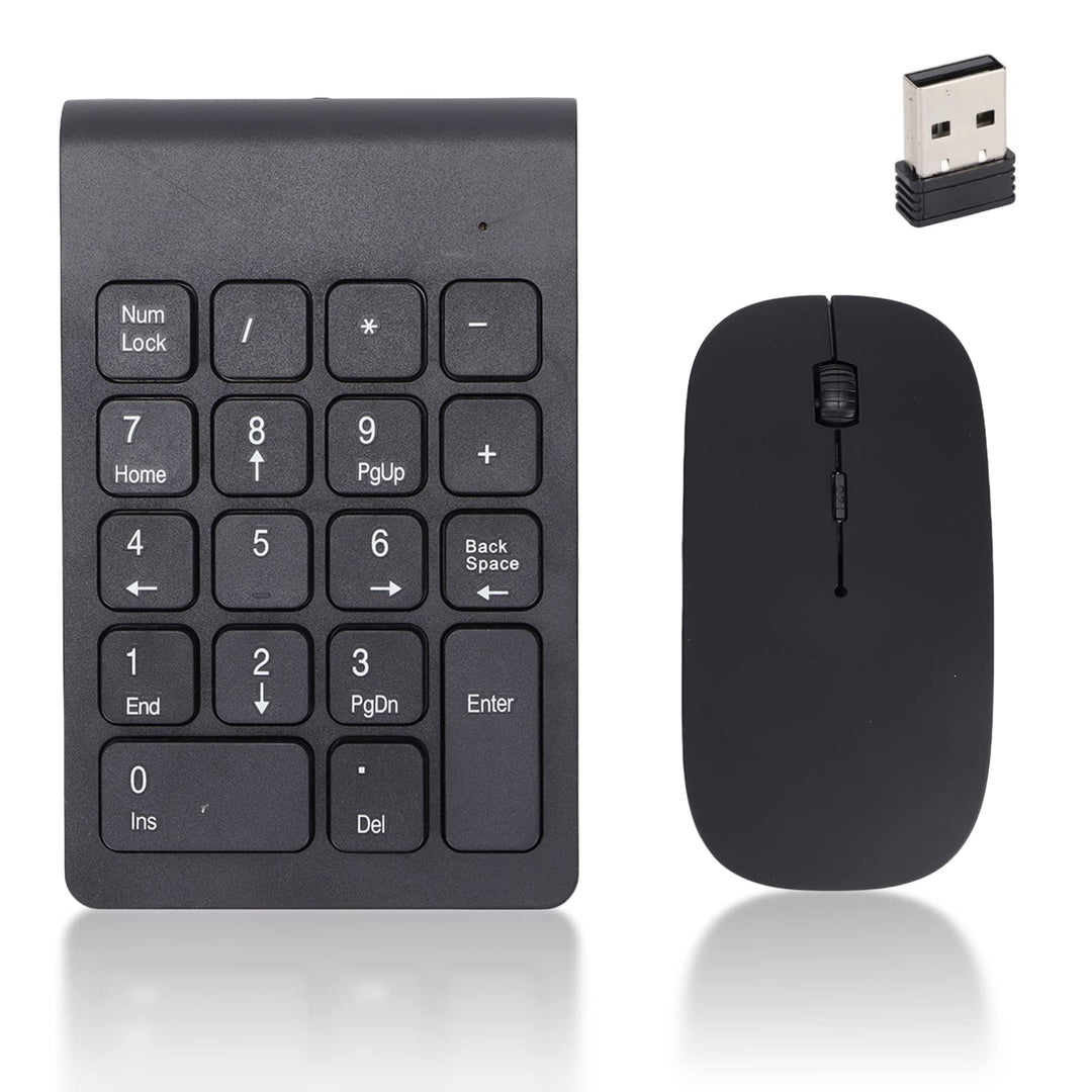 Jectse Numerisches Tastenfeld, Kabelloses Nummernpad und Maus-Kombination mit USB-Empfänger, 1200 DP