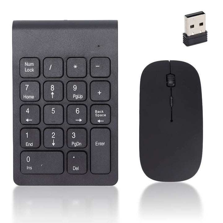 Jectse Numerisches Tastenfeld, Kabelloses Nummernpad und Maus-Kombination mit USB-Empfänger, 1200 DP