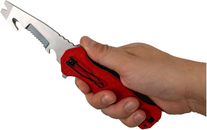 Dönges Expert Folder - Vielseitiges Rettungsmesser mit Spearpoint & Rescue-Tool-Klinge - Taschenmess
