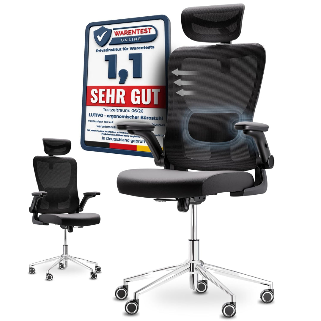 Bravo Bürostuhl ergonomisch [ORIGINAL] Schreibtischstuhl ergonomisch mit 8 Komfort-Einstellungen | G