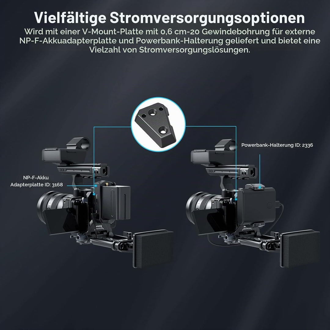 SMALLRIG V-Mount Battery Plate, V-Lock-Akku Mounting Plate mit Schnellwechselplatte für Arca, Brustp