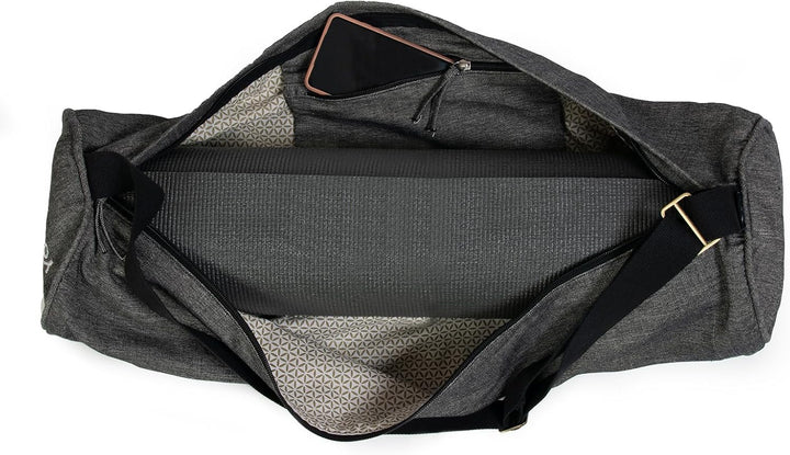 Yoga Studio Zweifarbige Yogamatten-Tasche aus Bio-Baumwolle mit verstellbarem Schultergurt und Tasch