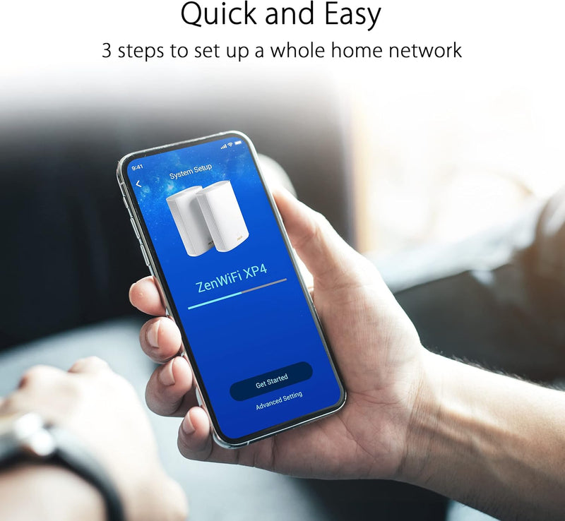 ASUS ZenWiFi AX Hybrid (XP4) AX1800 + Powerline 2er Set Weiss kombinierbarer Router (Tethering als 4