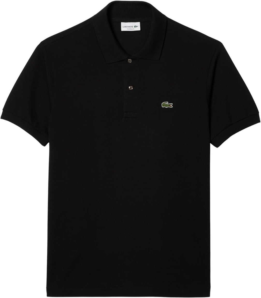 Lacoste Herren Polo-Shirt Kurzarm YH4801, Männer Polo-Hemd,3 Knopf,Regular Fit Poloshirt XXS Schwarz
