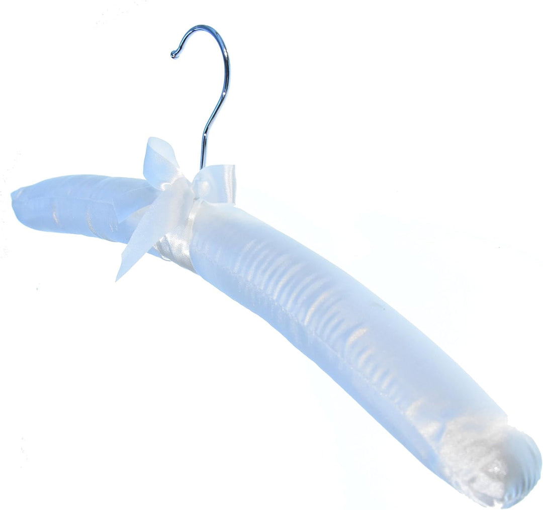 Kleiderbügel gepolstert, 10 STK. Satin cremeweiss, Satinbügel (cremeweiss), Cremeweiss