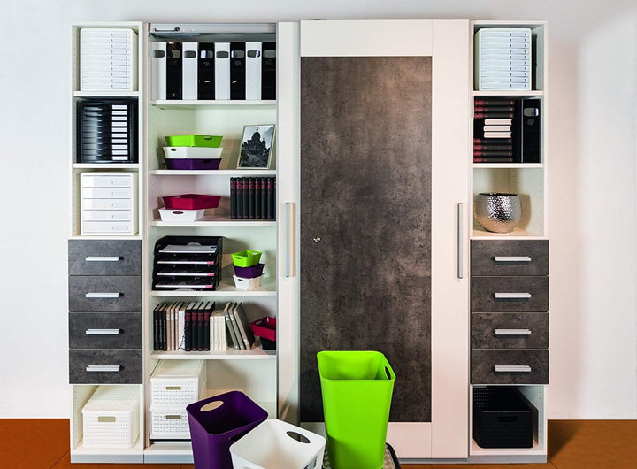 Rotho Timeless Schubladenbox / Bürobox mit 10 Schüben, Kunststoff (PS) BPA-frei, anthrazit, (34.5 x